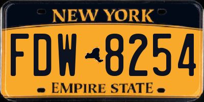 NY license plate FDW8254