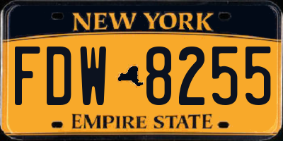 NY license plate FDW8255