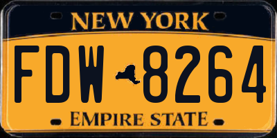NY license plate FDW8264