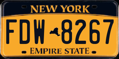 NY license plate FDW8267