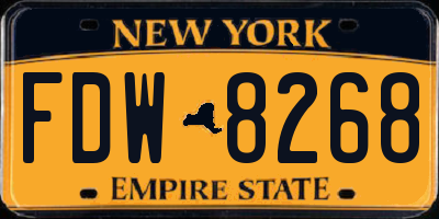NY license plate FDW8268