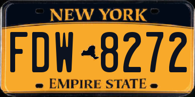 NY license plate FDW8272