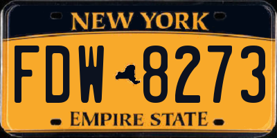 NY license plate FDW8273
