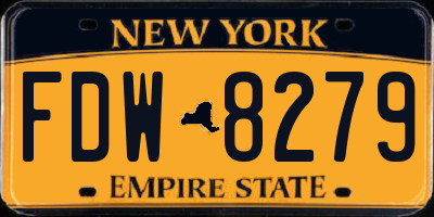NY license plate FDW8279