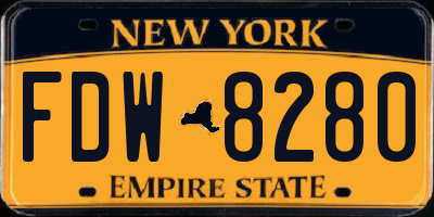NY license plate FDW8280