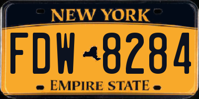 NY license plate FDW8284