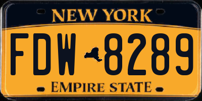 NY license plate FDW8289