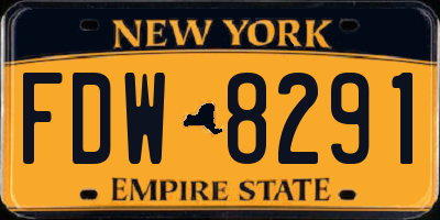 NY license plate FDW8291