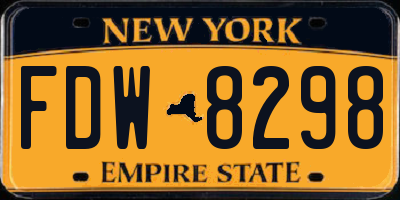NY license plate FDW8298