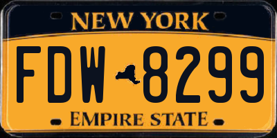NY license plate FDW8299