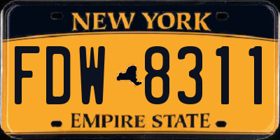 NY license plate FDW8311