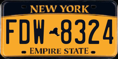 NY license plate FDW8324