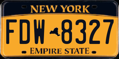 NY license plate FDW8327