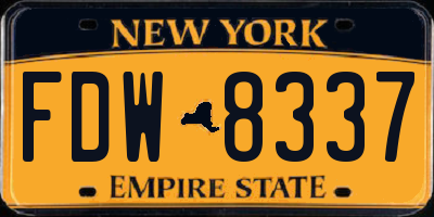 NY license plate FDW8337