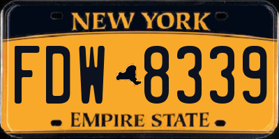 NY license plate FDW8339