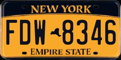 NY license plate FDW8346