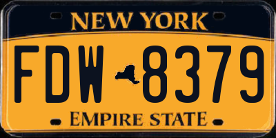 NY license plate FDW8379
