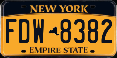 NY license plate FDW8382