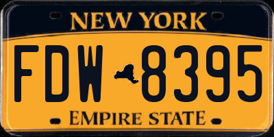 NY license plate FDW8395