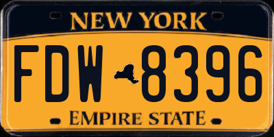 NY license plate FDW8396