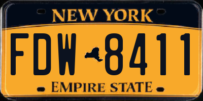 NY license plate FDW8411