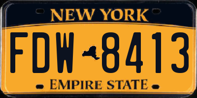 NY license plate FDW8413