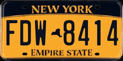 NY license plate FDW8414