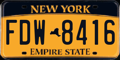 NY license plate FDW8416