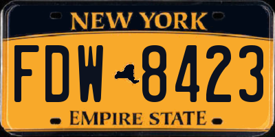 NY license plate FDW8423