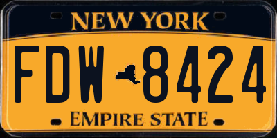NY license plate FDW8424