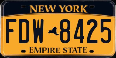NY license plate FDW8425