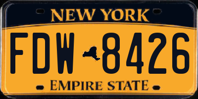 NY license plate FDW8426
