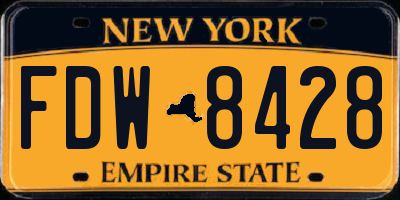 NY license plate FDW8428