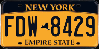 NY license plate FDW8429