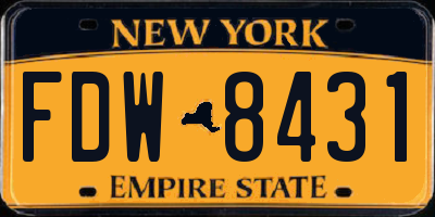 NY license plate FDW8431