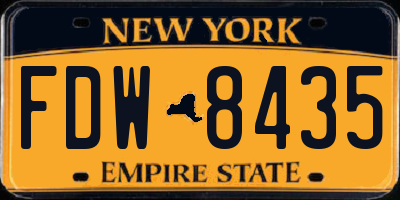 NY license plate FDW8435