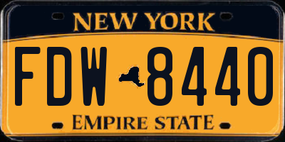 NY license plate FDW8440
