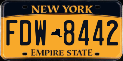 NY license plate FDW8442