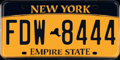 NY license plate FDW8444