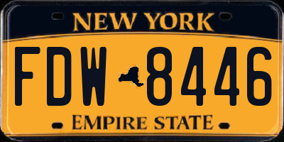 NY license plate FDW8446
