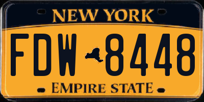 NY license plate FDW8448