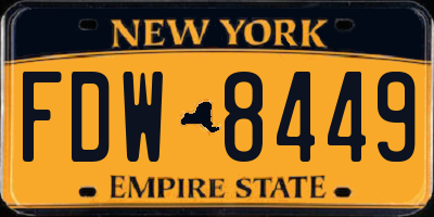NY license plate FDW8449