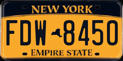NY license plate FDW8450