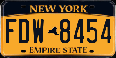 NY license plate FDW8454