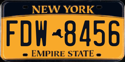 NY license plate FDW8456