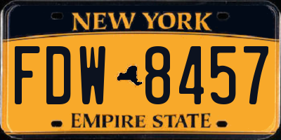 NY license plate FDW8457