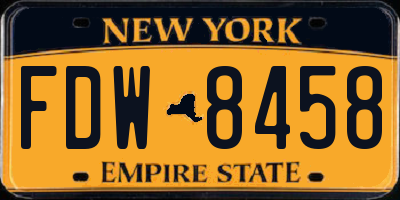 NY license plate FDW8458