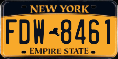 NY license plate FDW8461