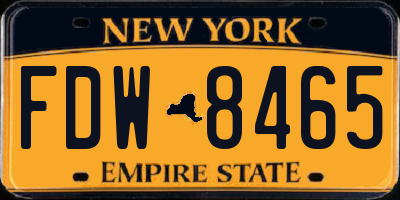 NY license plate FDW8465