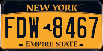 NY license plate FDW8467